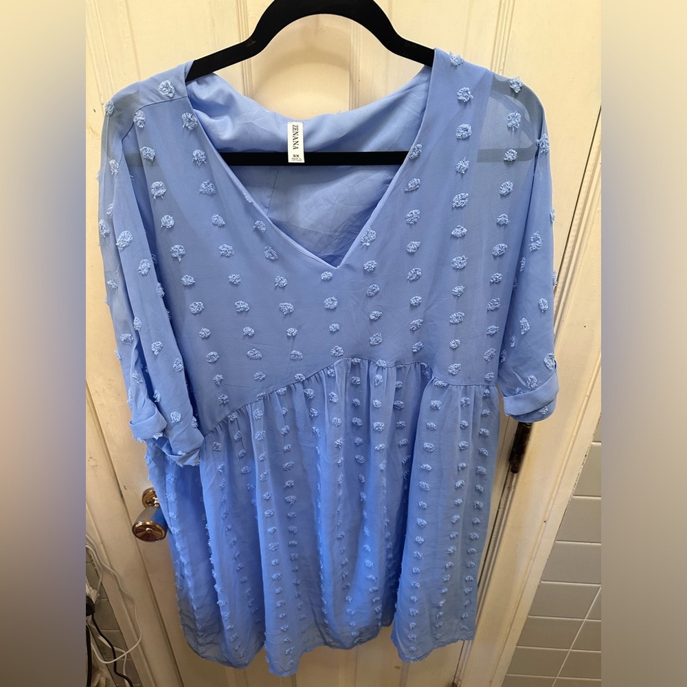 Blue dot dress